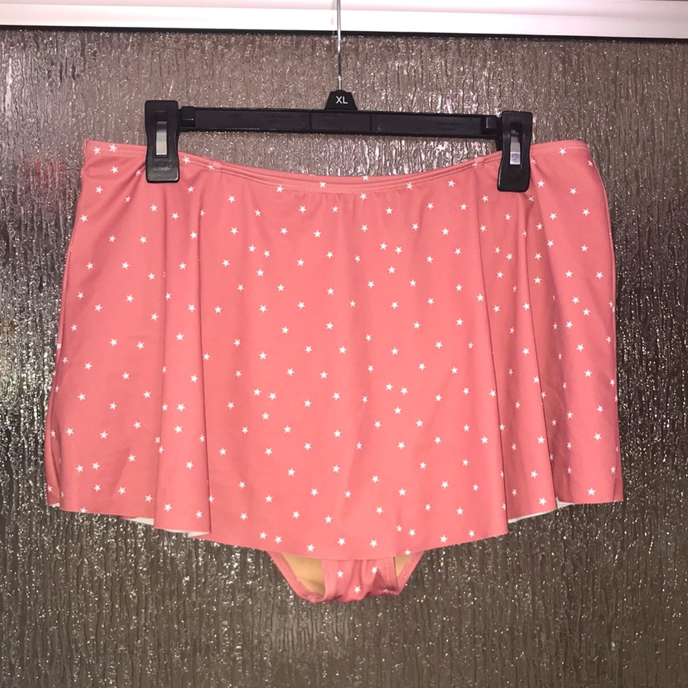 Kortni Jeane mauve/white star swim skirt